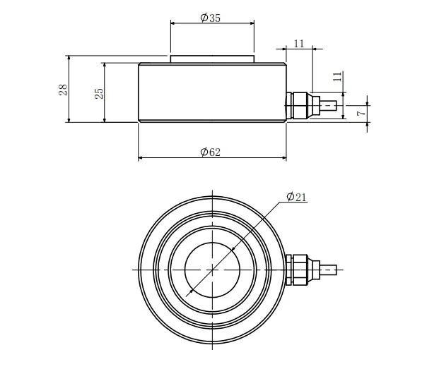 Through Hole Load Cell Button Cell 3t 5t Digital Çıkış Sinyalı Tipiyle Halka Tipi Güç Sensörü 3