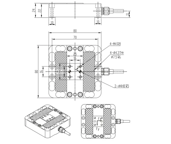 Multi-Axis Force Sensor Transducer Fx Fy Fz Axial Force Measuring 50n 100n Load Cell 0